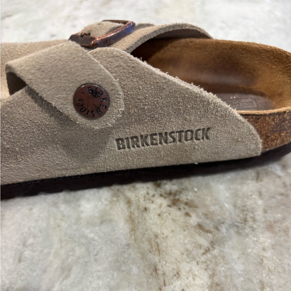Birkenstock Boston Suede Clogs Taupe EU 38 US 7/7.5 Narrow - Picture 3 of 5